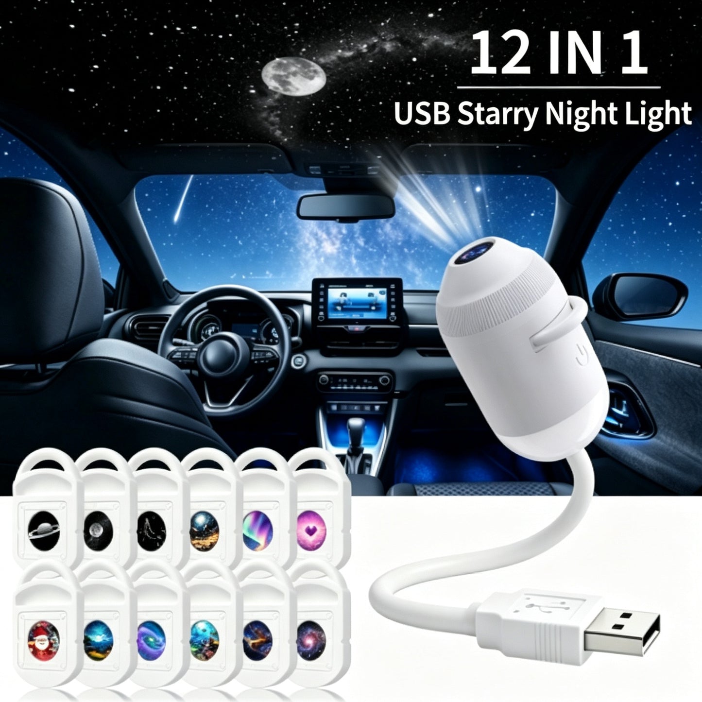 💡🌃2-in-1 Galaxy Star Projector USB Night Light for Indoor Decor