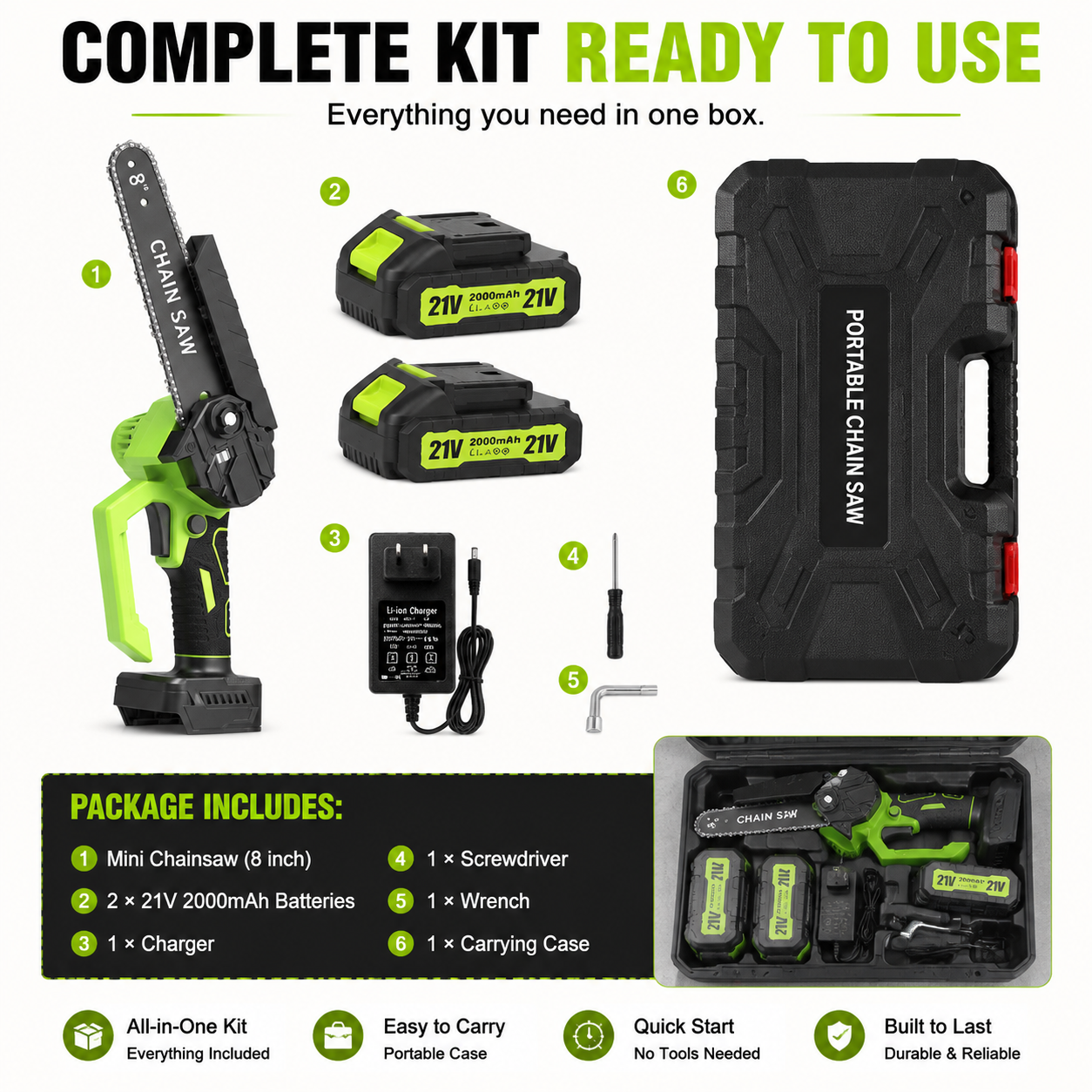 ⚡Mini Chainsaw 🔋 8-Inch Portable Electric Chainsaw for Tree Trimming & DIY URL Handle