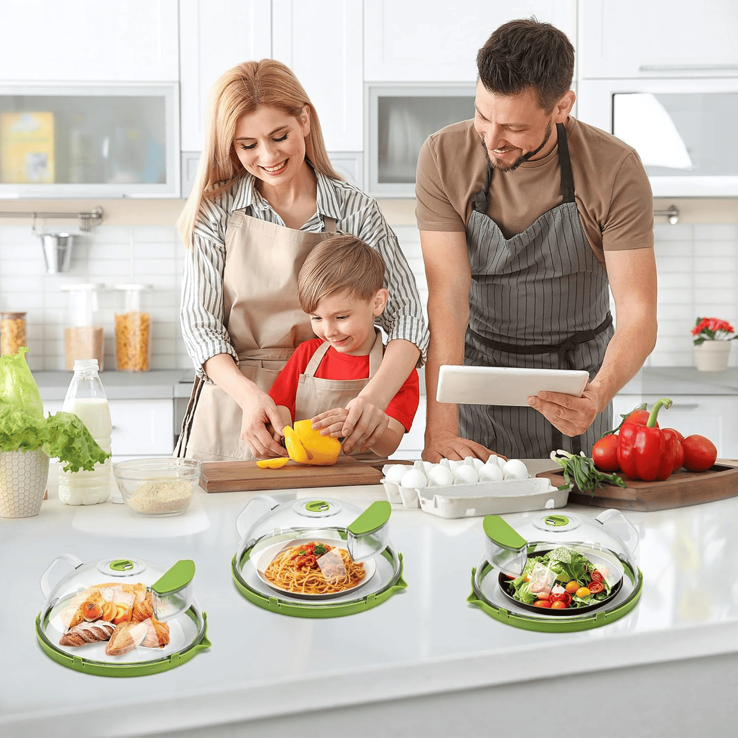 10" Clear Microwave Splatter Cover: Built-in Water Steamer & Steam Vent Lid