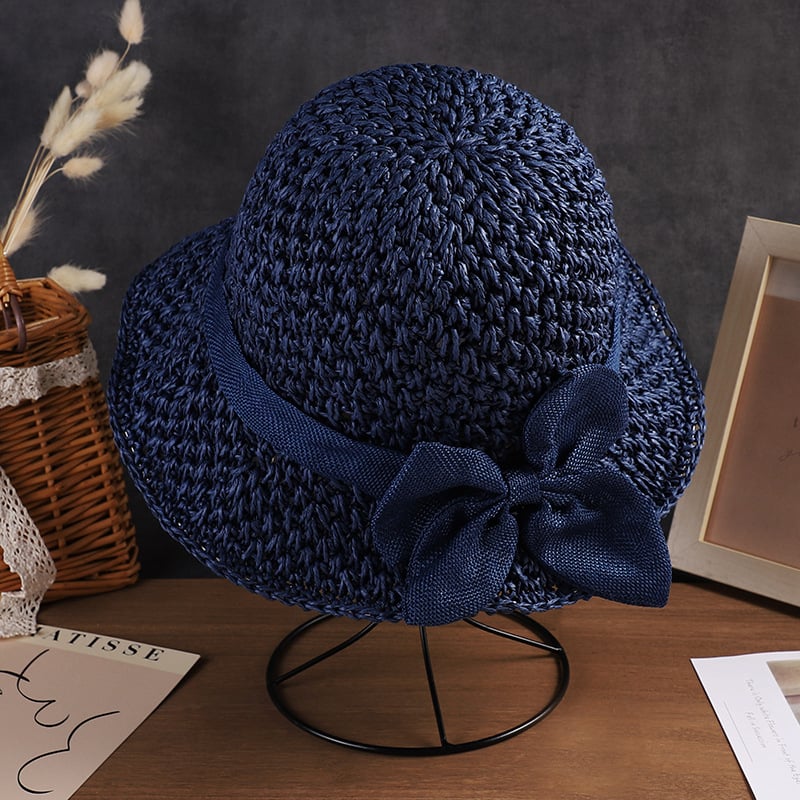 👒Elegant Crochet Straw Hat with Ruffle Detail