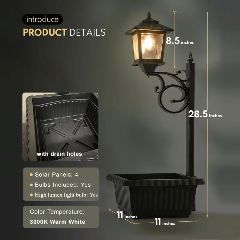 ✨49% OFF🌞2-in-1 Outdoor Solar Lamp Post Light with Planter: Illuminate & Decorate Your Garden🌼