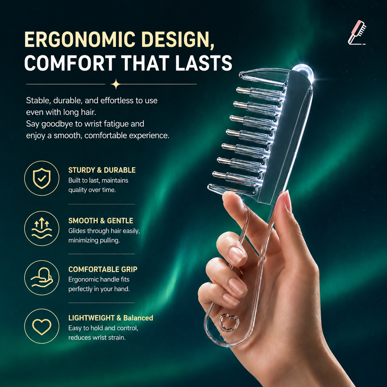 ✨Crystal Scalp Applicator Massage Comb | 2-in-1 Hair Oil Essence Dispensing & Scalp Roller Massager