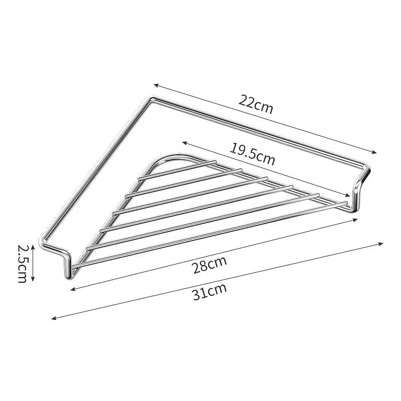💦✨Stainless Steel Corner Sink Shelf with Triangular Open Wire Rack Design