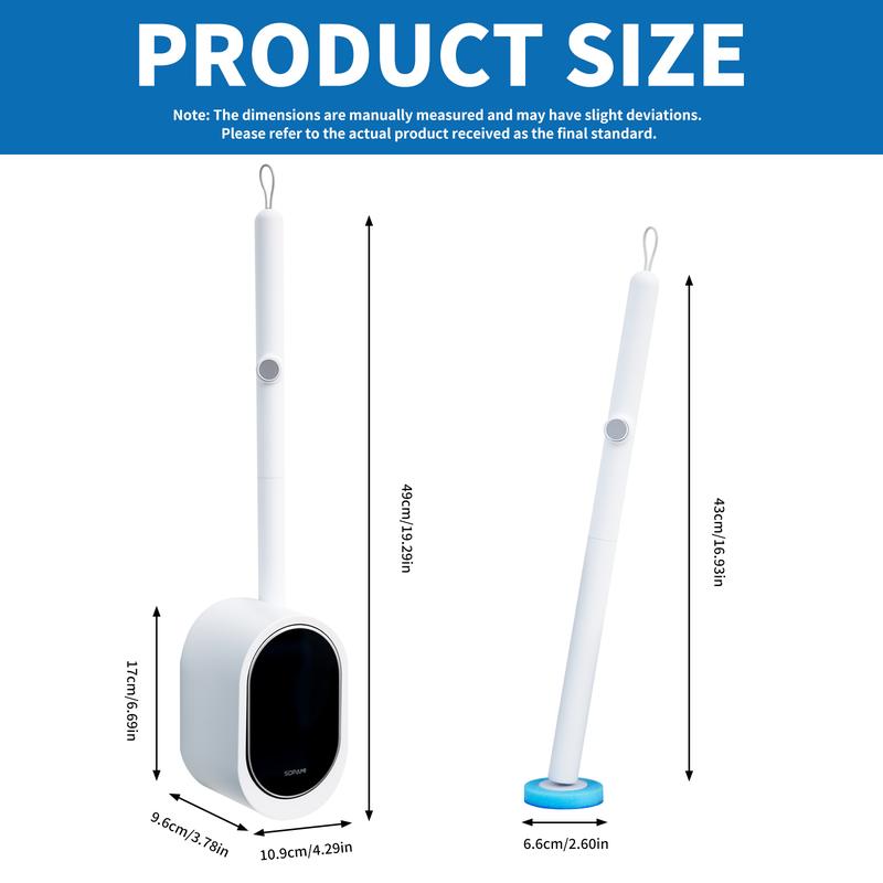 🚽 Disposable Toilet Brush Set with Wall-Mounted Storage Holder