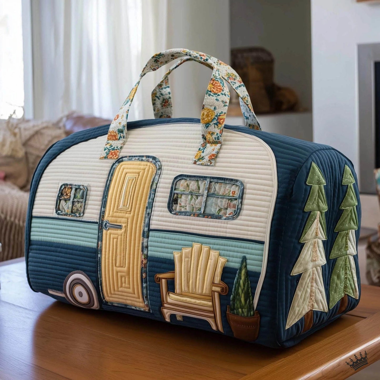 🔥LAST DAY 49% OFF✨🏕️ Vintage Camper Quilted Duffle Bag | Whimsical Retro Travel Companion