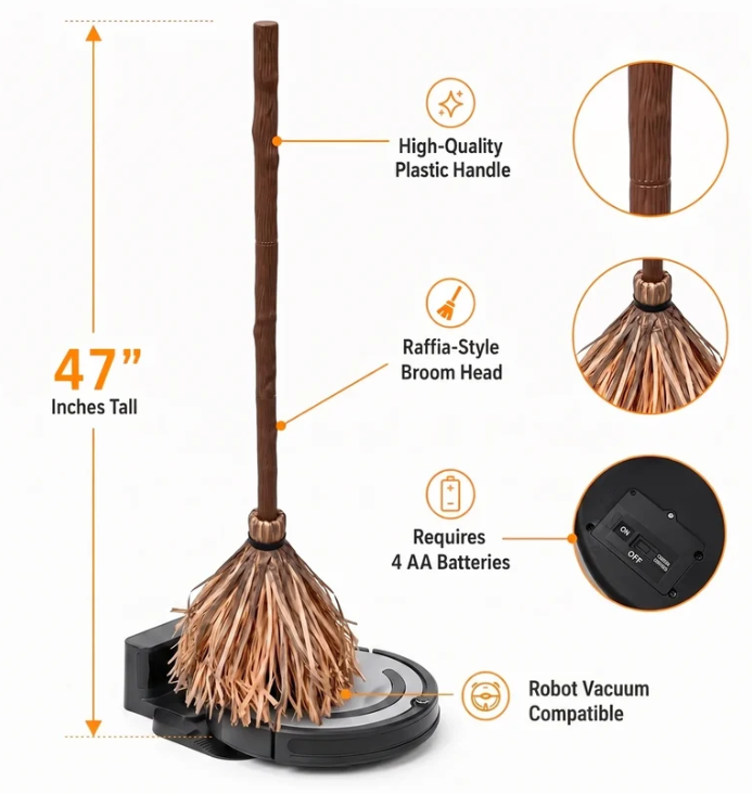 💥Halloween Sale 50% OFF🧙♀️🪄Floating Witch's Broom – Haunted Dancing Broom