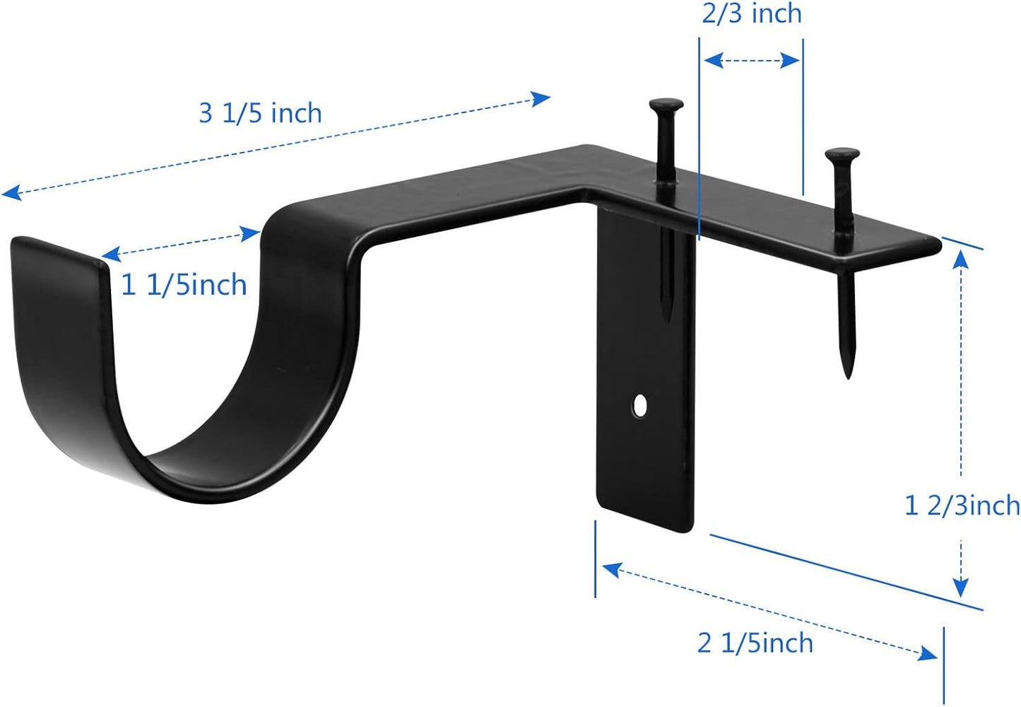 🪟 No Drill Heavy Duty Curtain Rod Brackets, 2 Pack