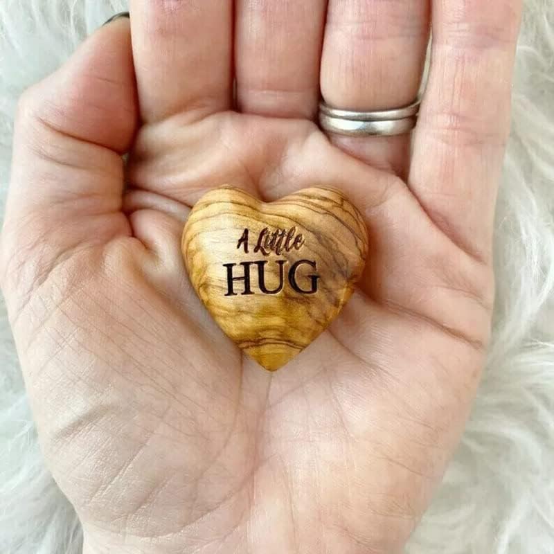3D Wooden Heart “Pocket Hug” – Engraved Keepsake Gift