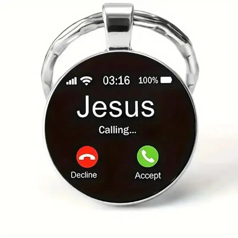 ✝️Jesus Calling Keychain, Christian Key Ring Gift, Faith Inspirational Keychain, Religious Gift for Men Women