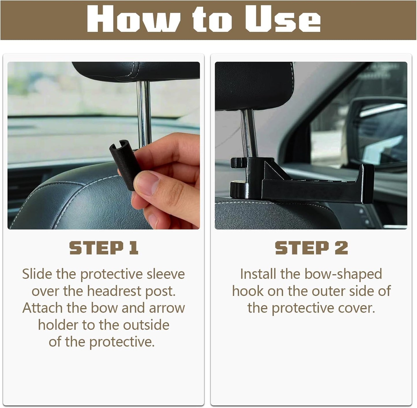 Universal Car Headrest Compound Bow Holder Hook