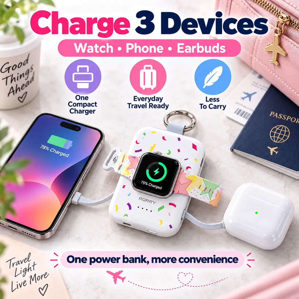 🔋✨ Mini Keychain Power Bank — Cute, Compact & Ready to Charge Anywhere!