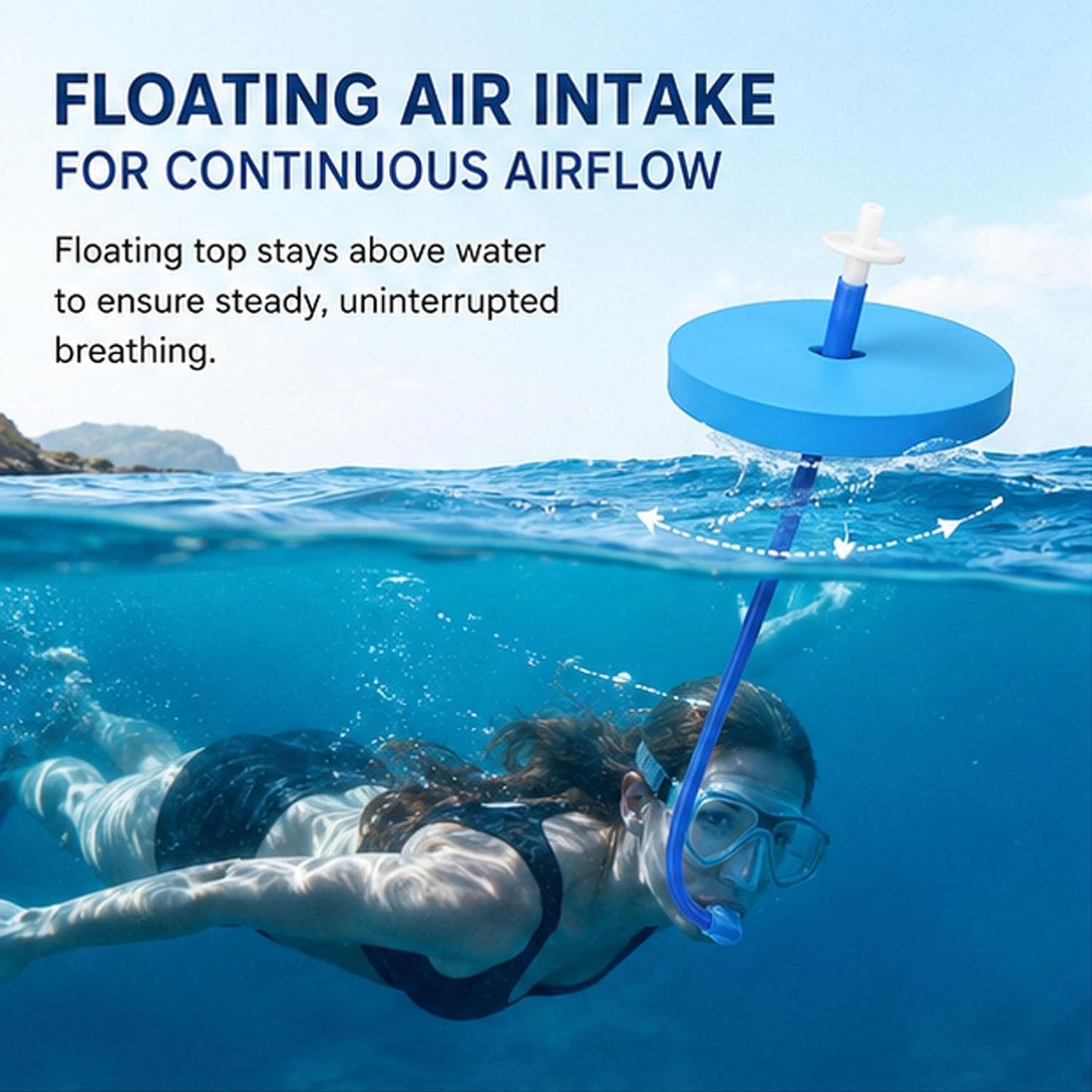 ✨Flexible Floating Snorkel Tube – Safe & Comfortable for Underwater Training