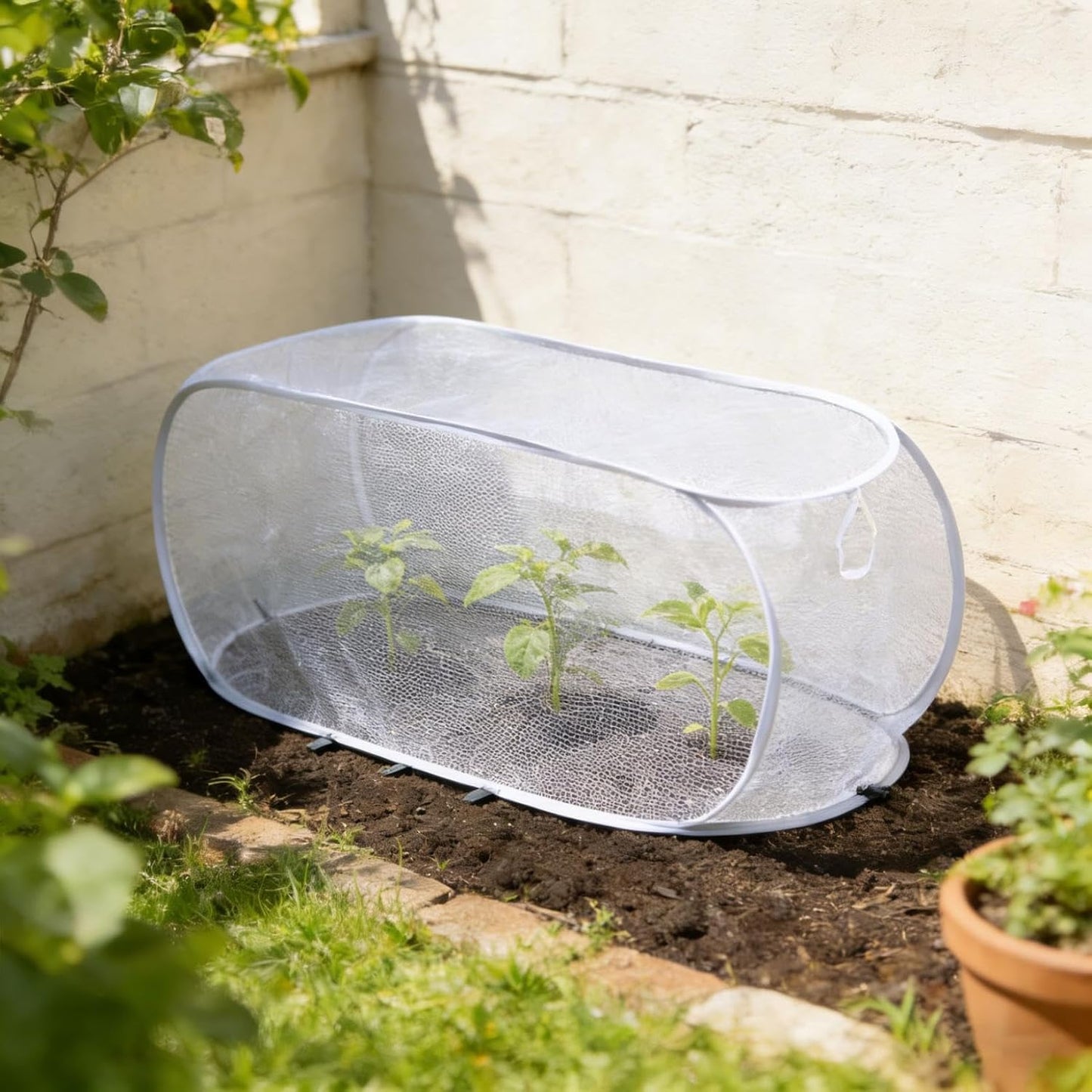 🔥Buy 1 Get 1 Free🔥Mesh Plant Cover Crop Cage with 8 Ground Stakes - Pop-Up Netting for Raised Beds, Vegetables & Fruits