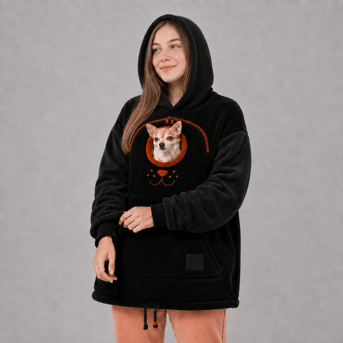 ๐พ Cozy Pet Carrier Hoodie โ Soft Fleece Cuddle Pouch Sweatshirt for Cats & Small Dogs