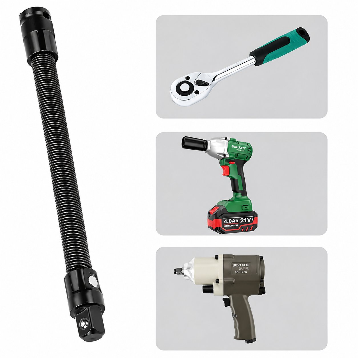 🔥 🔧🌀 1/2" Flexible Socket Extension Bar! Conquer Tight Spaces in Seconds🔩🚗
