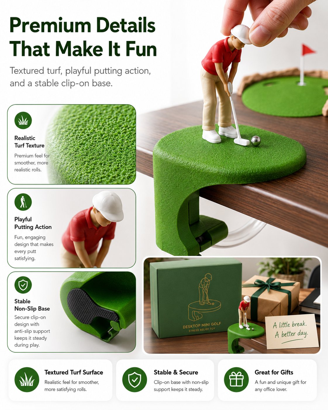 The Executive Desk Caddie - Auto-Return Mini Golf