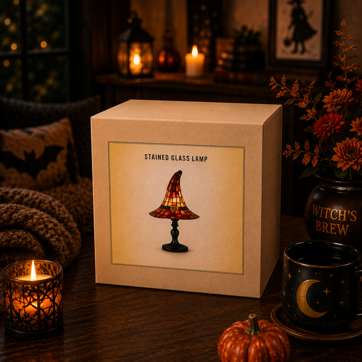 ✨Viral Stained Glass Witch Hat Lamp™ | Halloween Home Decor 2026🎃
