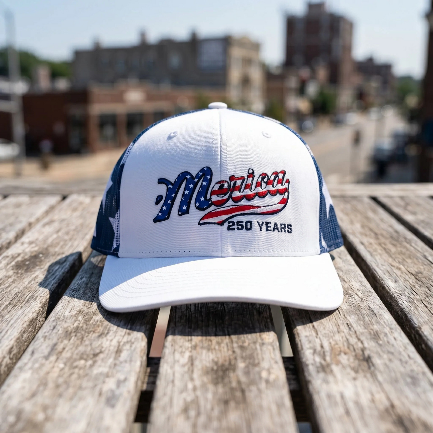 Men's 250th American Anniversary Trucker Hat Patriotic USA Flag