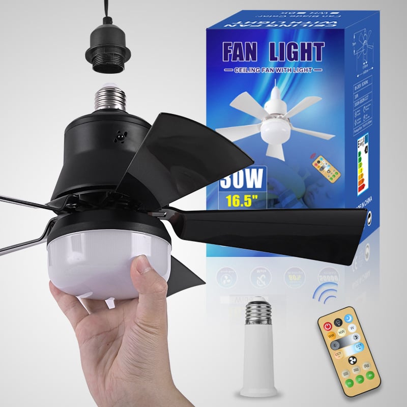 ⏳LAST DAY SALE 49% OFF with FREE GIFT!🔥40W LED Ceiling Fan Light – 20.5” Ultra-Quiet with Remote 🎯 | E27 + FREE B22 Adapter 🔌 | For Bedroom 😴, Kitchen 👩🍳 & Garage 🛠️ – UK Ready! 🇬🇧
