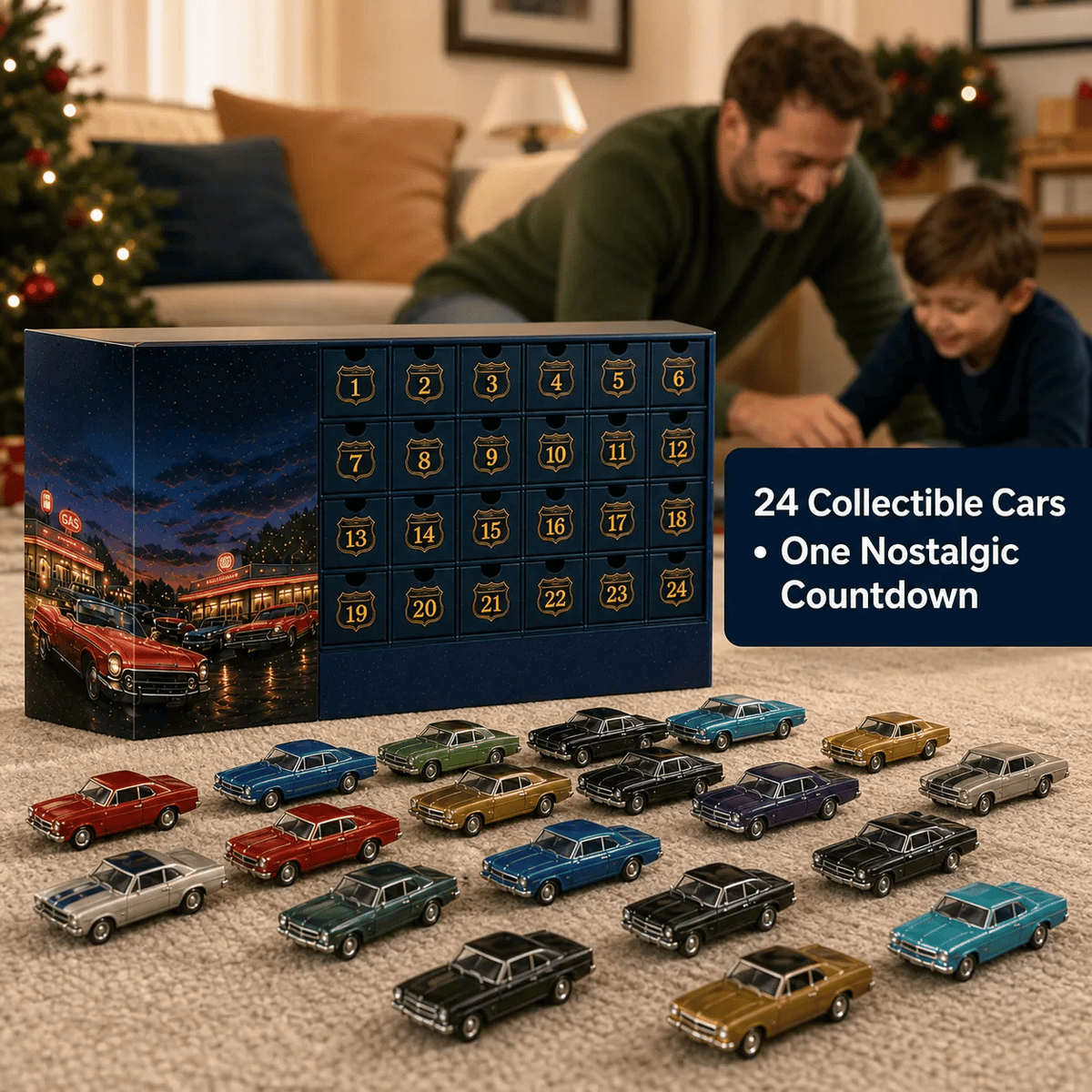 😍🚗24 Days of Classic American Cars Advent Calendar – 24 Vintage Ride Collectibles for Car Lovers