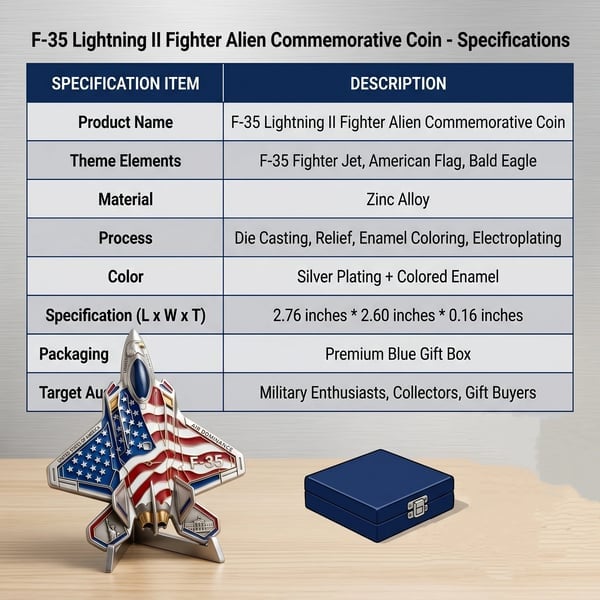 ✈️F-35 Lightning II Fighter Alien Commemorative Coin🔥