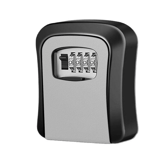 Wall Mount Key Lock Box - 4 Digit Combination Lockbox for Keys Safe Security Storage Resettable Code Lockbox for Outdoor Home Office Garage