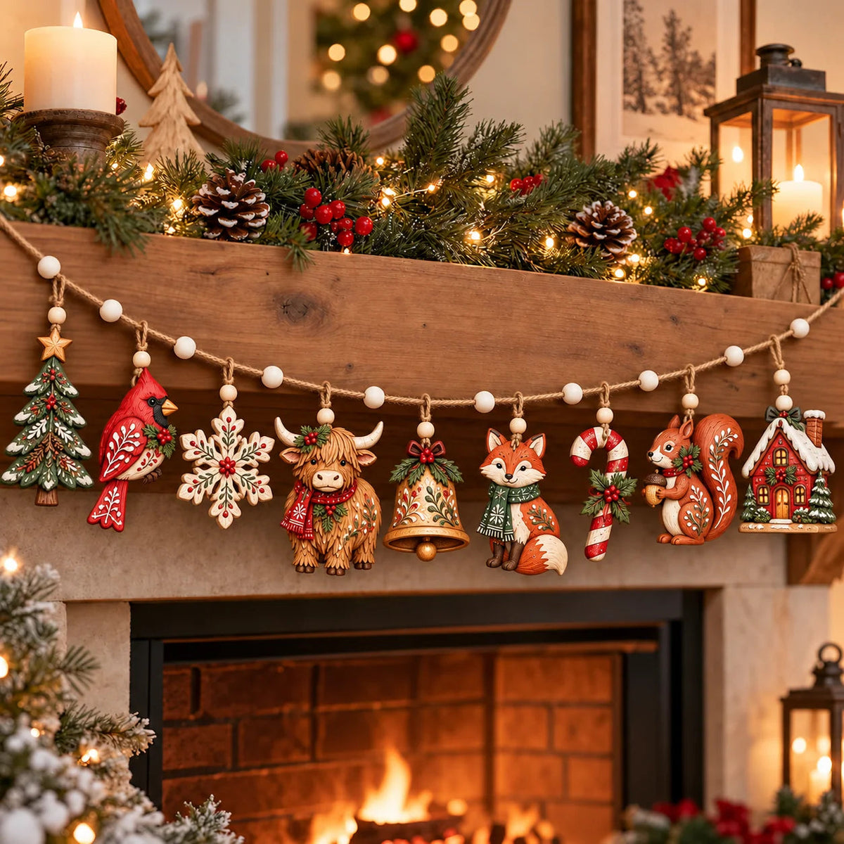 ⏰ LAST DAY 49% OFF - 🦌 Lighted Woodland Christmas Garland