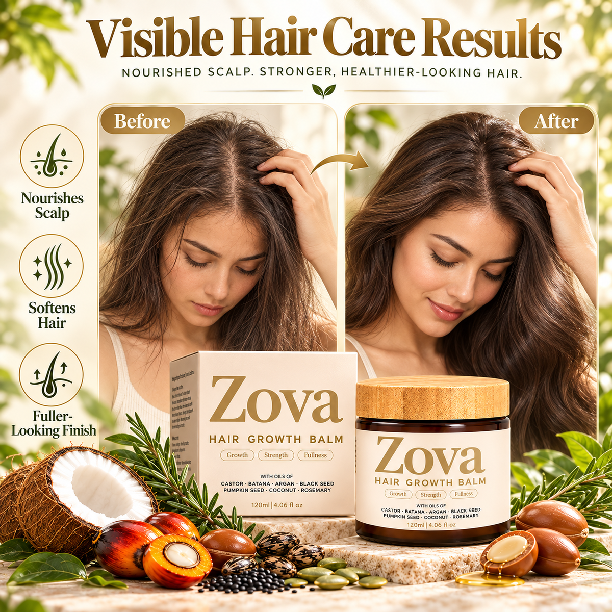๐ฟโจ Nourish Your Scalp, Love the Look of Your Hair โ Zova Botanical Hair Balm