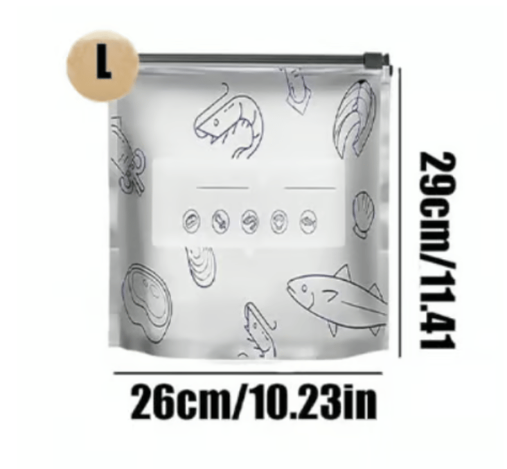Reusable Aluminum Foil Sealable Storage Bags, 2025 New Resealable Vacuum Zipper Pouches for Food, Stand Up Foil Sealable Bags with Label and Zip Lock for Vegetable Fruit Meat