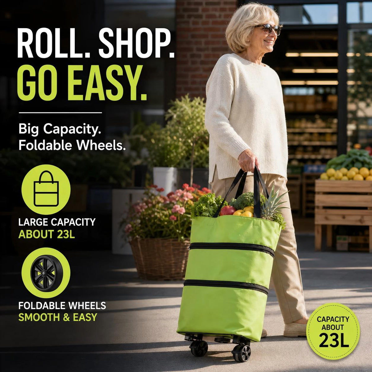 💥 Last Day! Special Sale 🛒 Foldable Grocery Cart Bag