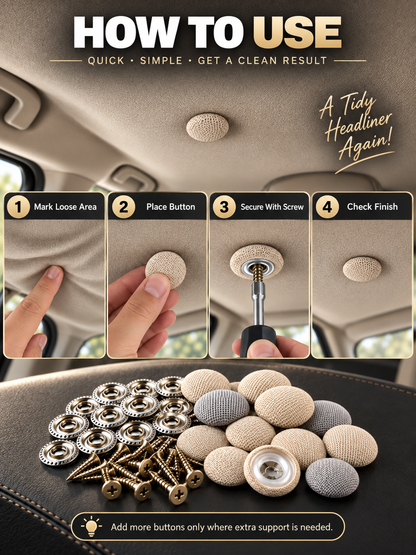 🚗 Car Headliner Repair Buttons – No-Sag Roof Liner Fixing Kit for Interior Upholstery