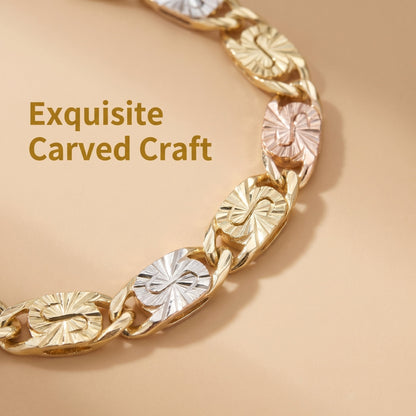 Tri-Color Mariner Link Bracelet for Women