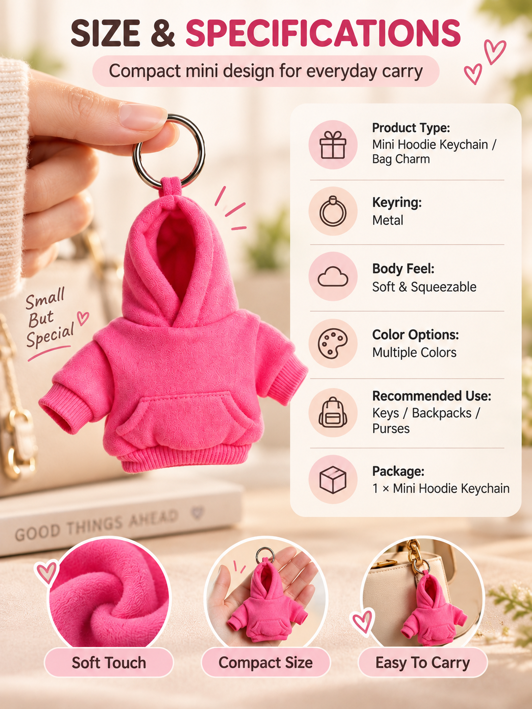 👕🔑 Cute Hoodie Keychain Charm – Mini Fashion Accessory for Bags & Backpacks