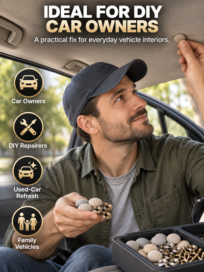 🚗 Car Headliner Repair Buttons – No-Sag Roof Liner Fixing Kit for Interior Upholstery