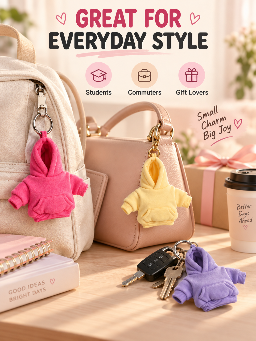 👕🔑 Cute Hoodie Keychain Charm – Mini Fashion Accessory for Bags & Backpacks