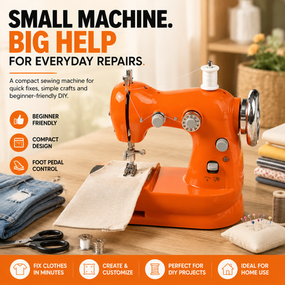 Mini Electric Sewing Machine – Compact Sewing Helper for Repairs, Crafts & Creative Projects