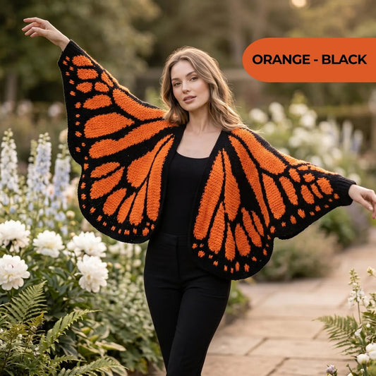 Monarch Butterfly Cardigan – Handcrafted Statement Piece