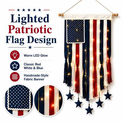 🏆Flash Sale-49% OFF⚡Authentic Vintage American Flag Fringe Banner