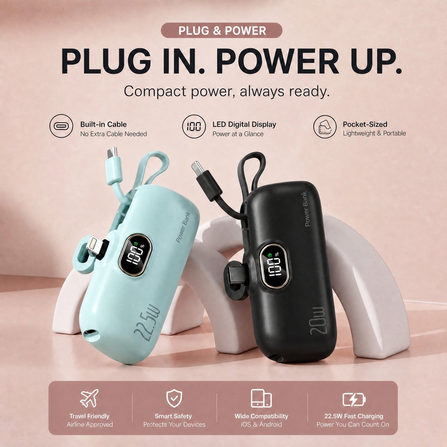 ⏰Limited Offer 24% OFF!🔥5000mAh Mini Power Bank – Ultra-Portable & Universally Compatible🔋📱
