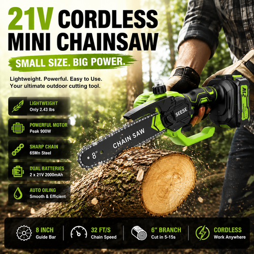 ⚡Mini Chainsaw 🔋 8-Inch Portable Electric Chainsaw for Tree Trimming & DIY  URL Handle