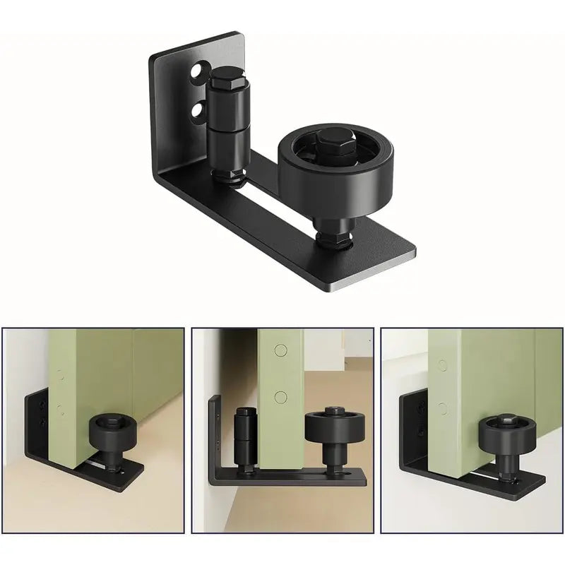 Door Floor Guide,8 Assemble Setup Options,Wall Mount System,Adjustable Stay Roller,Flush Flat Bottom Design