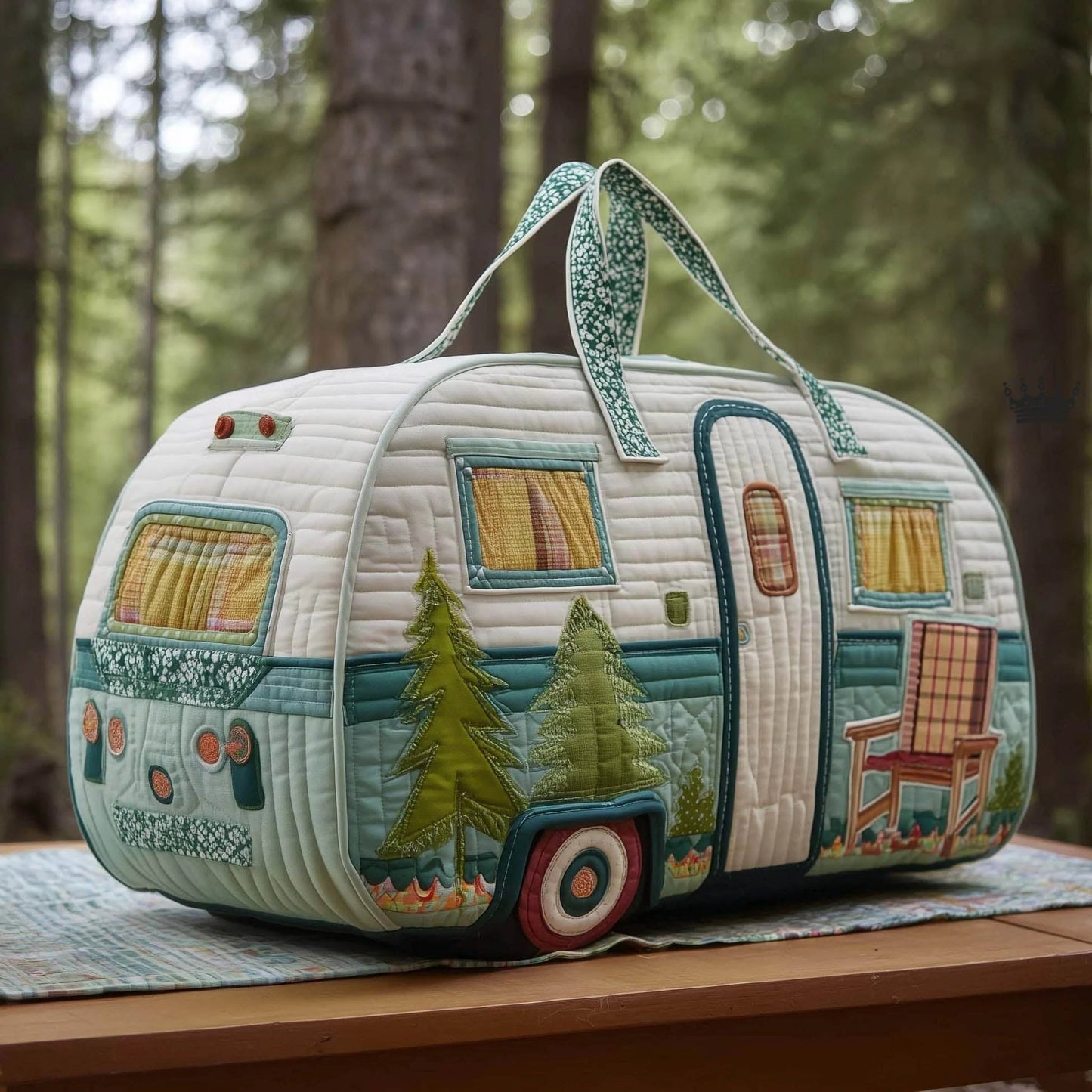 🔥LAST DAY 49% OFF✨🏕️ Vintage Camper Quilted Duffle Bag | Whimsical Retro Travel Companion