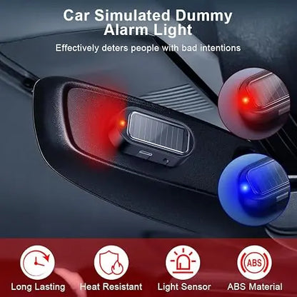 Solar Powered Fake Car Alarm Light, Auto Light Sensor LED Simulated Security Warning Flashing Light