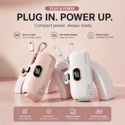 ⏰Limited Offer 24% OFF!🔥5000mAh Mini Power Bank – Ultra-Portable & Universally Compatible🔋📱