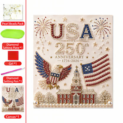 🔥LAST DAY 49% OFF - 🇺🇸 USA 250th Anniversary DIY Pearl Painting Kit ✨❤️‍🔥