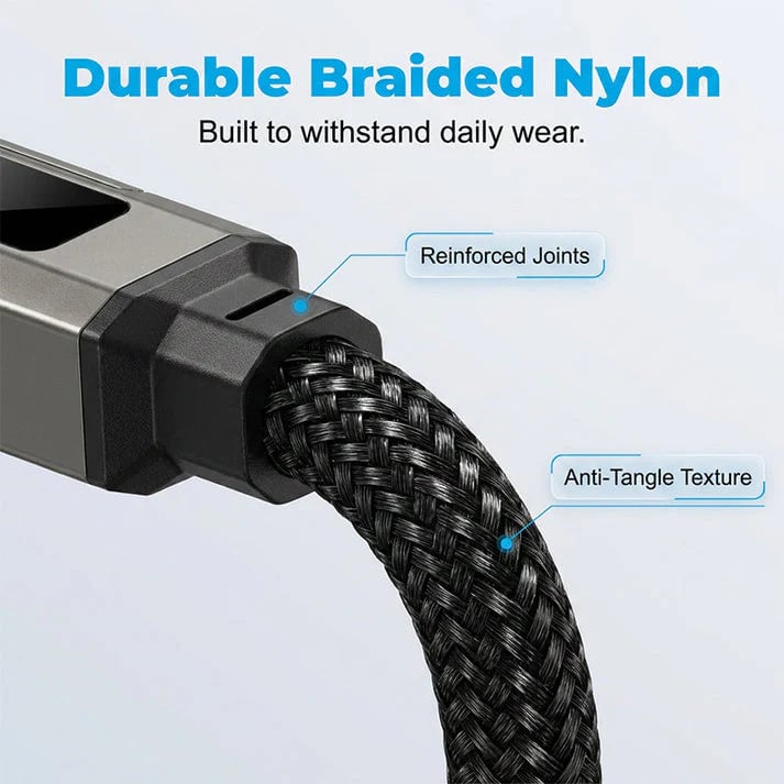 🔥HOT SALE 49% OFF🔥4-in-1 Digital Display Keychain Charging Cable