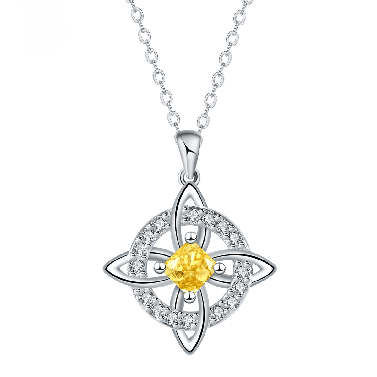 Personalized Witch’s Knot Birthstone Necklace