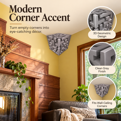 ✨ (2Pcs)Transform Empty Corners – 3D Geometric Wall & Ceiling Accent Decor