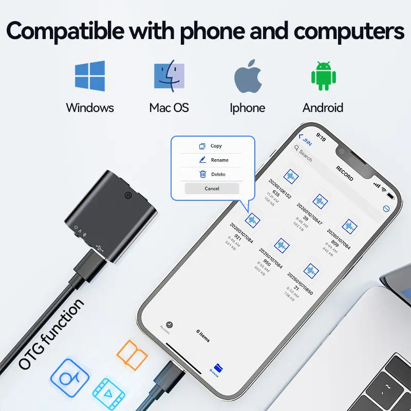 Mini Magnetic Voice Recorder One-Touch Recording