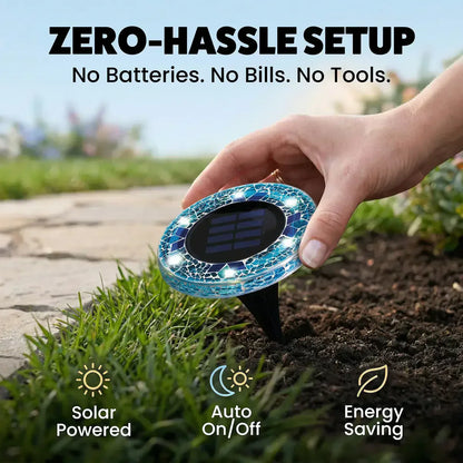 ✨Solar Outdoor Mosaic Disk Lights, Waterproof Pathway LED Light